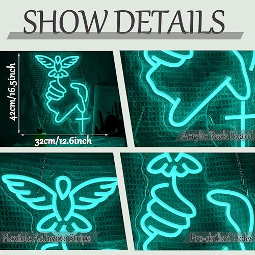 Peace Dove Neon Sign LED Christian Jesus Light Up Sign Cross Neon Light for Wall Decor Prayer Room Art Religious Home Easter Decorations Peace Dove