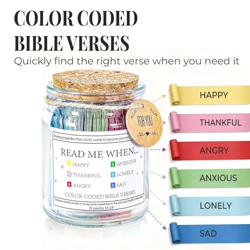 Bible Verse Jar, Read Me When Scripture Jar Gift for Women Men Style 1