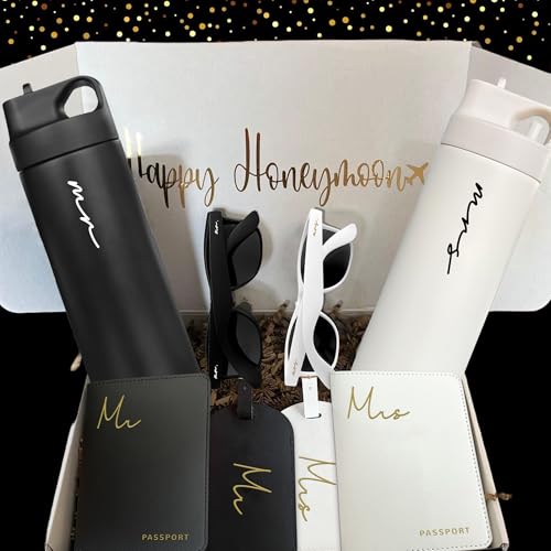 Mr&MrsGifts Honeymoon Essentials Cups Mr and Mrs Travel Tumblers, MM XZ-MM