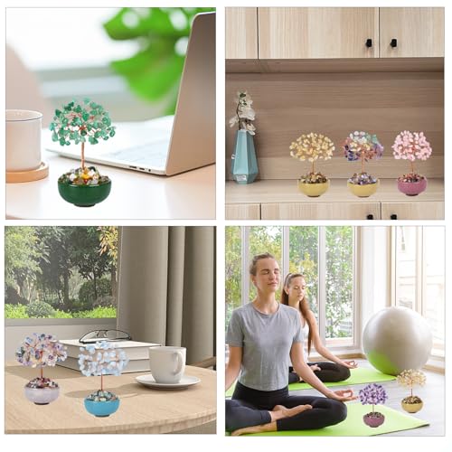 Green Aventurine Crystal Tree of Life, Feng Shui Money Tree Decor Green Aventurine Tree-3