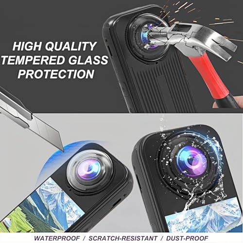 Insta 360 X4 Air Premium Lens Guards, Tempering Glass Lens Protector Cover for Insta360 X4 Air Accessorie (Optical Glass)