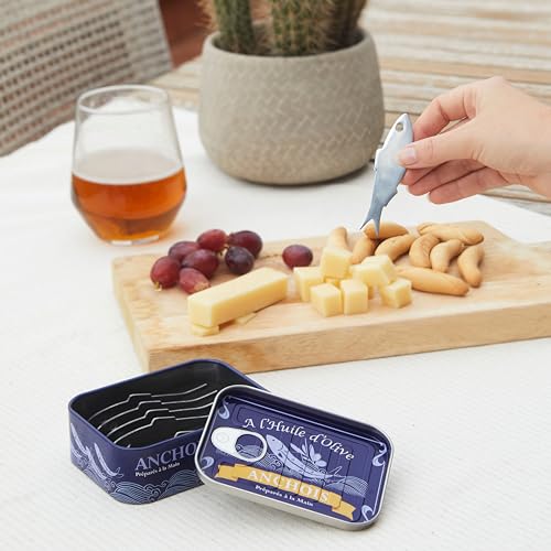 Balvi Conserverie Anchois Aperitif Fork Retro Anchois Design in Tin / Stainless Steel Box