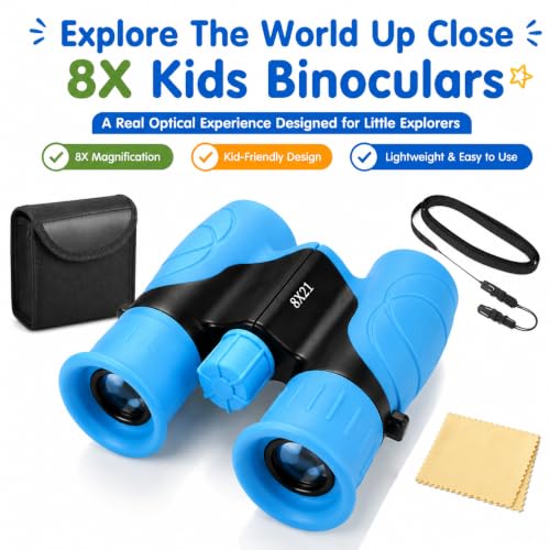 Binoculars for Kids 8x21 High-Resolution for Bird Watching Blue