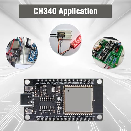 ESP32 NodeMCU Development Board for ESP32 USB-C Module, 2.4GHz WiFi+Bluetooth Dual-Core with CH340 Chip for Arduino (Pack of 2)