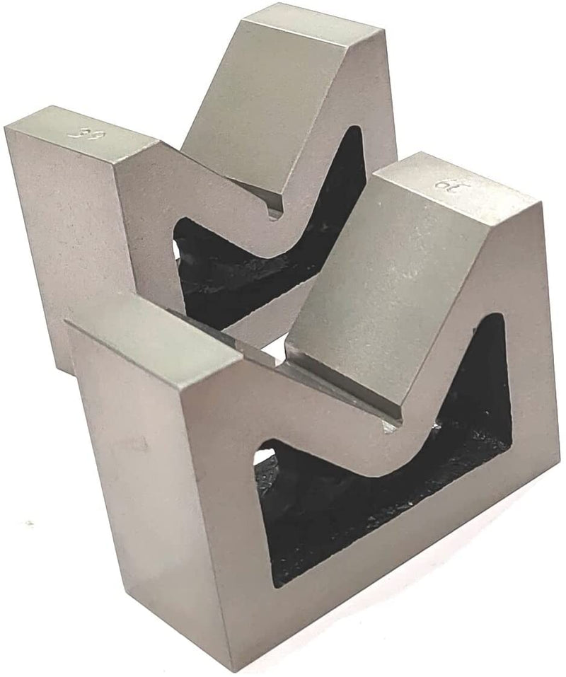 [Australia - AusPower] - Buyohlic Seasoned Caste Iron v Block Pair ((52 x 38 x 25 MM (2" Inch))) (52 x 38 x 25 MM (2" Inch)) 