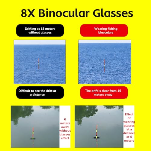 Hands Binocular Glasses, 8X Professional Binocular Glasses for Fishing, Bird Watching, Sports, Concerts, Theater, Portable Telescope Opera Glasses with 2 Polarized Lenses