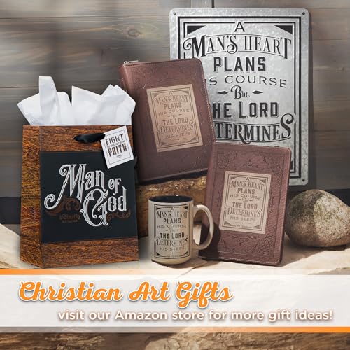 Christian Art Gifts Medium Gift Bag for Dad with Tissue Paper, Man of God Man of God/Black Medium Portrait