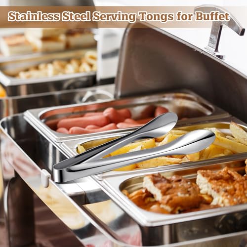 4 Pack Silver Polished Serving Tongs 9 Inch 4