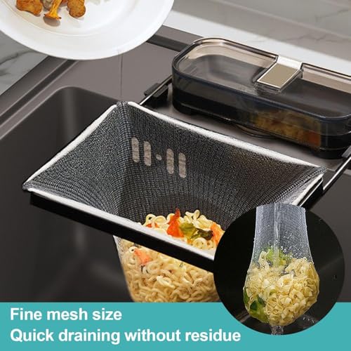 1 Piece Sink Strainer Holder and 100 Pieces Strainer, Kitchen Sink Accessories, Sink Drain Rack, Anti-Clogging Sink Strainer