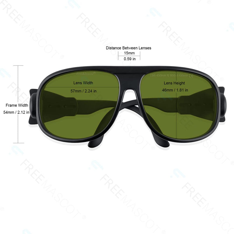 FreeMascot Professional OD 8+ 190nm-450nm / 800nm-1100nm Wavelength Laser Safety Glasses Style 1b