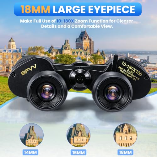 10-180x100 Zoom Binoculars for Adults, Day/Low Light Night Vision