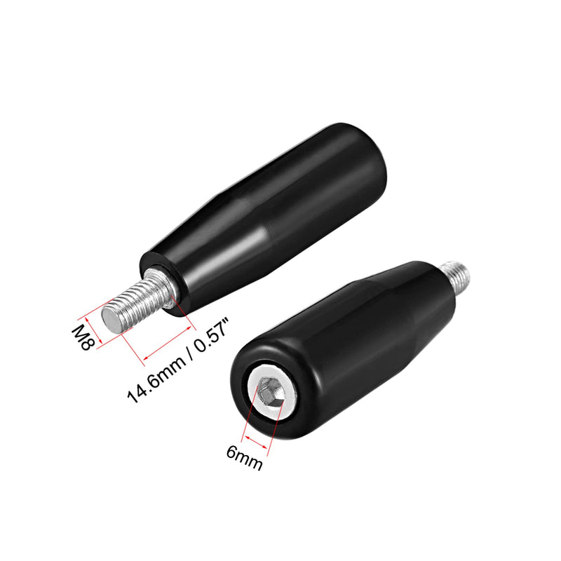 [Australia - AusPower] - uxcell Revolving Handwheel Machine Handle M8 Male Threaded Stem for Milling Machinery 60mm Handle Dia M8 x 62mm 