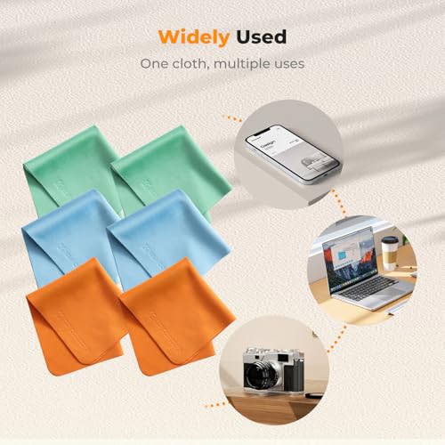 K&F CONCEPT Microfiber Lens Cleaning ClothX12,Glasses Cleaning,High Density 12