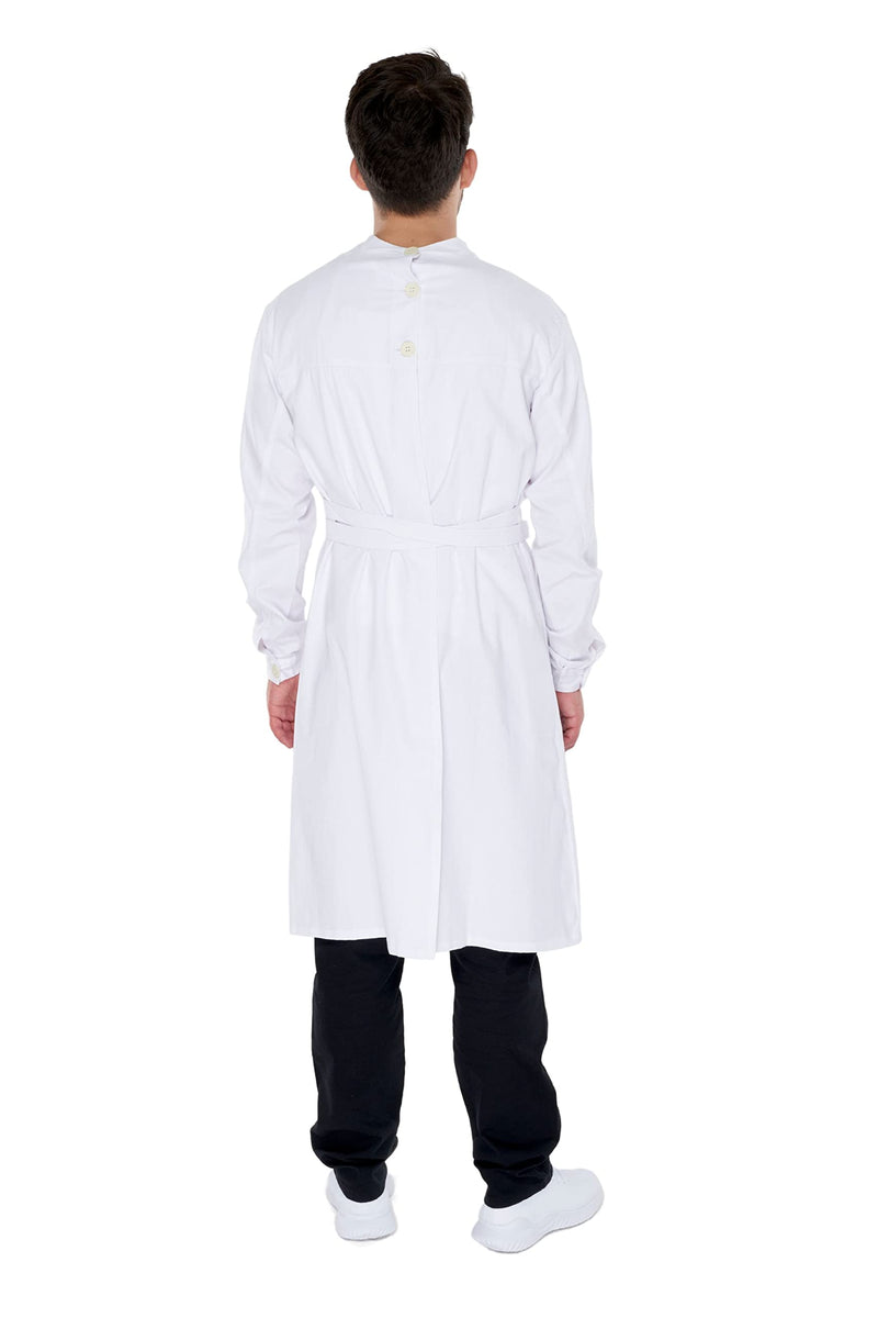 KOKOTT Surgical and dental technician and laboratory gown with back closure, 100% cotton 3XL White