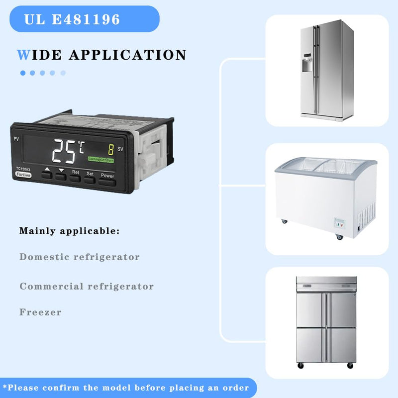 [Australia - AusPower] - Refrigerator Temperature Controller, Fridge Freezer Thermostat - Digital Display, Precise Cooling Control for Home & Commercial Use, Easy Install, Energy Saving, 100~240V 