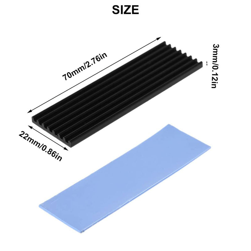 M2 SSD Heatsink, 3 Sets M.2 Thermal Pads, Cooler Set Heatsink, Aluminum Cooler with Silicone Thermal Pad, Semiconductor Devices Cooler, Heatsink 2280 PCIE NVME CPU Cooling for 2280 M.2 SSD M2 Heatsink