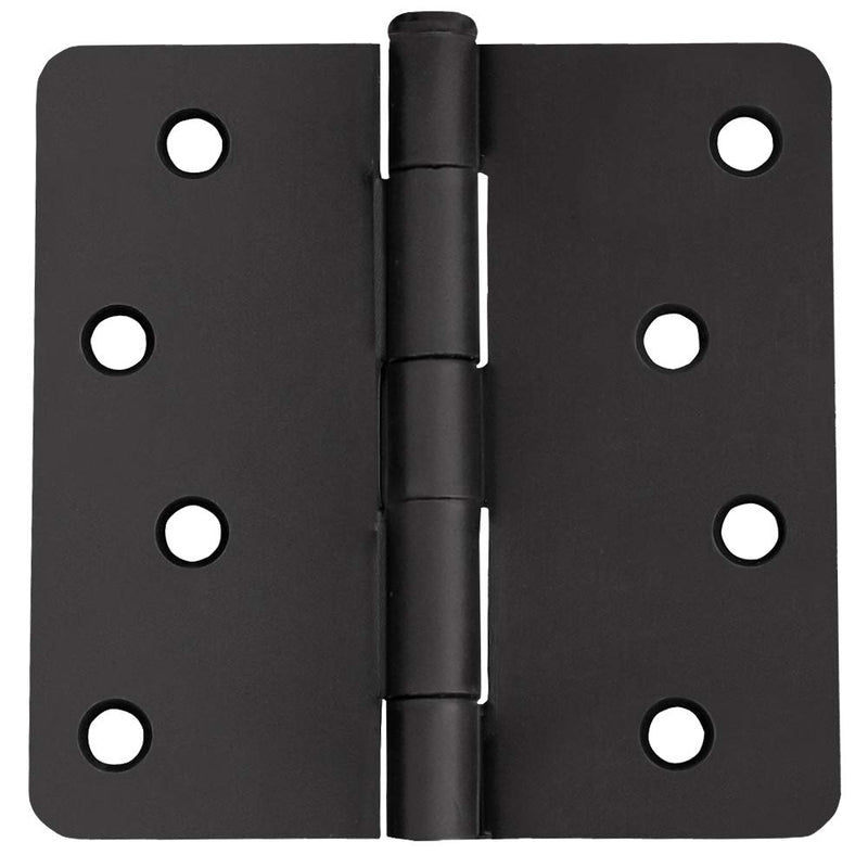 [Australia - AusPower] - Door Hinges for Interior Doors 3-Pack 4-inch x 4-inch, Design House 1/4-inch Radius Steel Door Hinge Door Hardware, Matte Black, 188946 