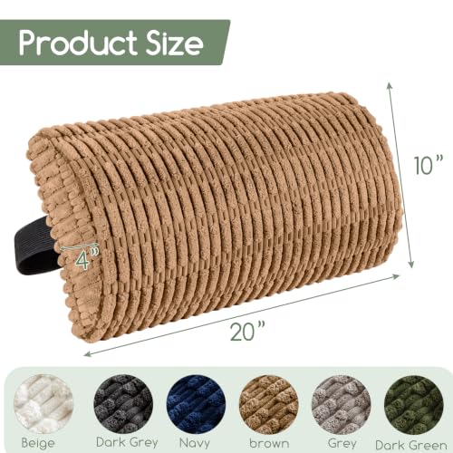Lumbar Support Pillow for Recliner Chair/Office Chair/Couch, Memory Foam Back Support Cushion with Adjustable Strap, Recliner Cushions for Lower Back Pain Relief, Sleeping, Washable Cover, Brown Large