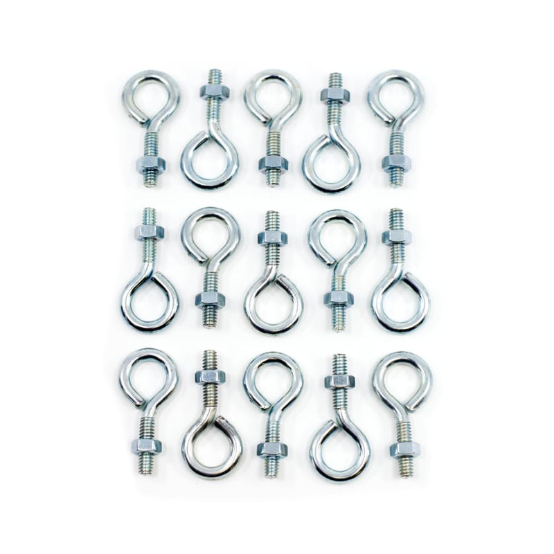 [Australia - AusPower] - 1/4-20 x 2" Zinc-Plated Coarse Thread Eye Bolts (15 Pieces) 