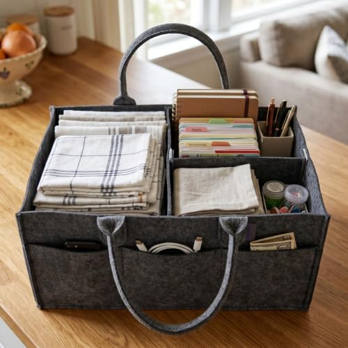 IDEA HOME AVR Felt Bag SORT.IT Organiser with Compartments Foldable 15 L