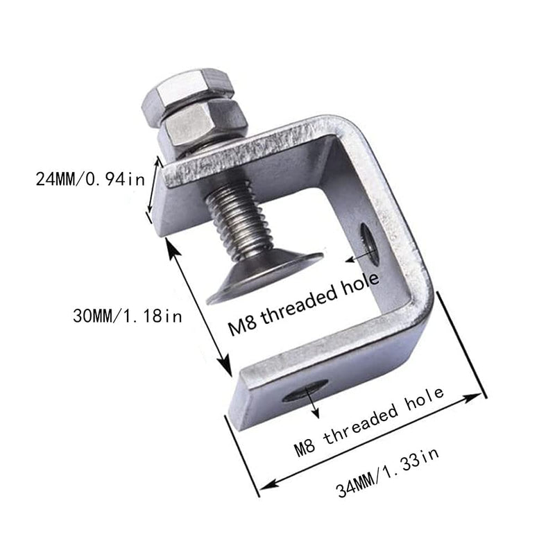 [Australia - AusPower] - 4Pcs 304 Stainless Steel C Clamp 1 Inch Tiger Clamp Woodworking Clamp Heavy Duty C-clamp With Wide Jaw Openings 30mm 