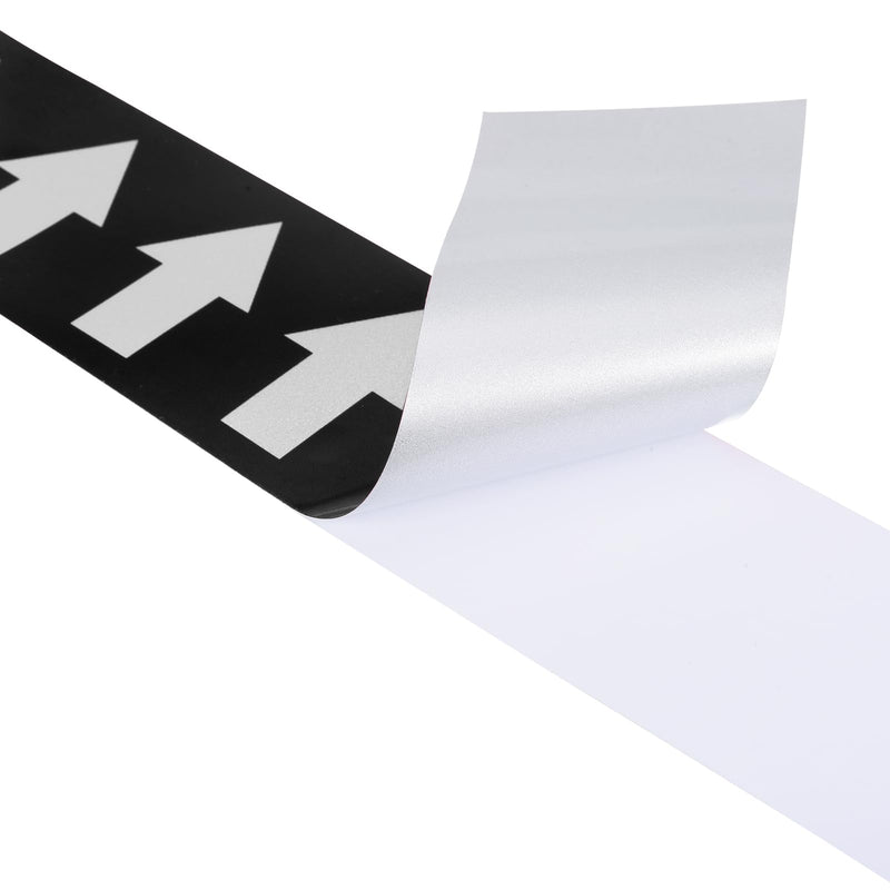 PATIKIL Flow Arrow Tape, Polyethylene Pipe Marking Sticker with Reflective Strips, Waterproof & Heat Resistant, for Pipe Flow Directional Identification, 2 inch x 66 ft, Black/White Black,White