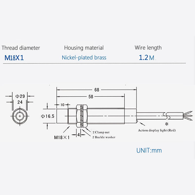 [Australia - AusPower] - 5Pcs LJ18A3-8-Z/BY NO Normally Open Inductive Proximity Sensor Switch PNP DC6V-36V M18 3 Wire Detector 8mm 