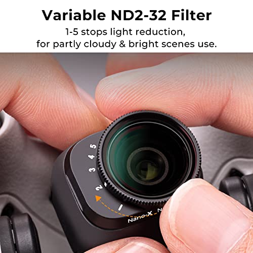K&F Concept Mini 3/ Mini 3 Pro Variable ND Lens Filters Kit ND2-32+ND32-512(2 Pcs), Variable ND Filters 1-5 Stops + 5-9 Stops Compatible with DJI Mini 3/ Mini 3 Pro ND2-32 & ND32-512
