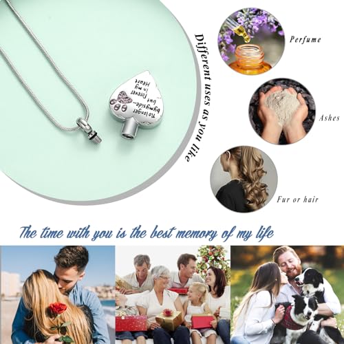 Urn Necklace for Ashes Personalized Urn Pendant Heart Necklace Pets Paw Print Keepsake Waterproof Memorial Gifts for Dogs Silver-Pink