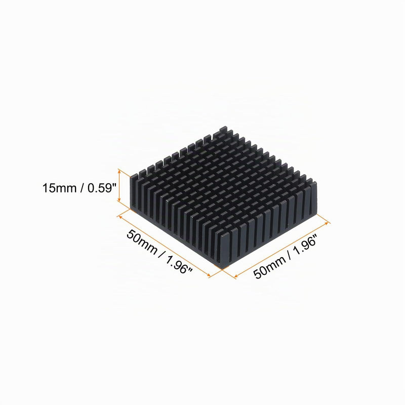 QUARKZMAN 1 Piece 50 x 50 x 15 mm Heatsink Aluminum Radiator Heatsink Cooling with Thermal Blue Sticker for Chip CPU Transistor FET IC Amplifier Black