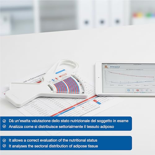 GIMA FAT-1 Skinfold Thickness Meter - Body Fat Measurement Device, Skin Wrinkle Measurement Pliers - Kit for Measuring Skin Wrinkles - Multilingual Manual (IT)