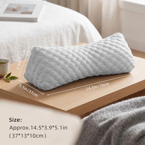 Buckwheat Cervical Pillow, Adjustable Neck Support Pillow for Sleeping, Organic Buckwheat Hull Pillow, Firm Breathable Neck Roll Pillow with Removable Cover for Back and Side Sleepers Grey