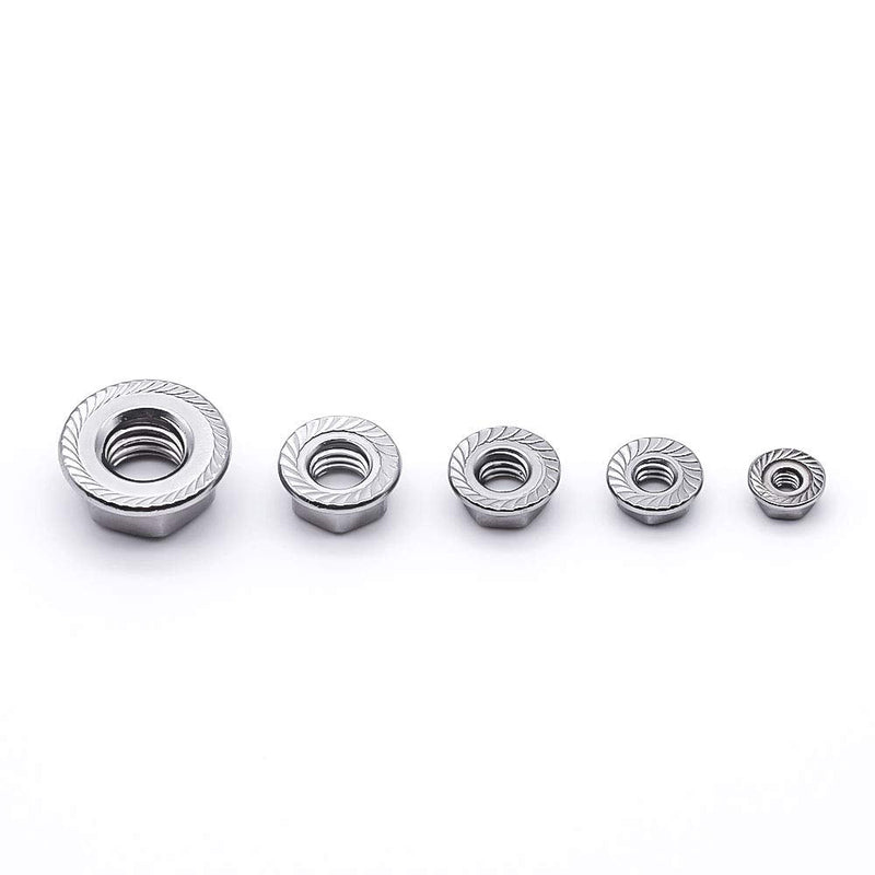 [Australia - AusPower] - M10-1.5 (10 pcs) Serrated Flange Hex Nuts, Hexagon Flange Nuts 304 Stainless Steel 18-8, Bright Finish, Full Thread, DIN6923 M10-1.5 10 