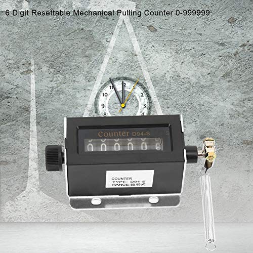 D94-S 6-Digit Resettable Mechanical Draw Counter Digital Length Counter 0-999999 for Machine Quantity Log