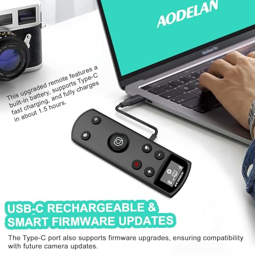 Remote Control for Fujifilm Camera, USB-C Rechargeable Wireless Shutter Black Display Remote Control for Fujifilm