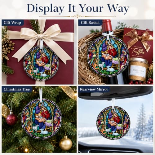 Christmas Ornaments,Nativity Scene Ornament for Xmas Tree Decorations Gifts