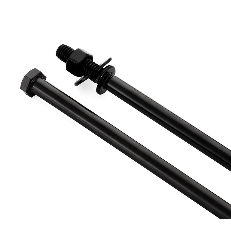 [Australia - AusPower] - 3/8-16 x 7 Hex Head Screws Bolts, Nuts, Flat & Lock Washers, Partially Threaded, Stainless Steel 18-8, Black Finish, 4 Sets 3/8-16 x 7" 