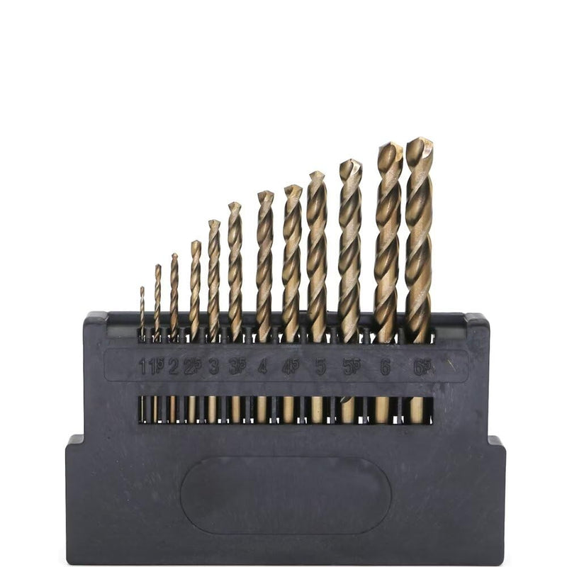 Metric Cobalt Drill Bits 1-10mm 19PCS, M35 high speed steel, high hardness straight shank drill, mechanical or hand drill for drilling, suitable for stainless steel, iron, copper and aluminum. 1-10 mm (19 Count)
