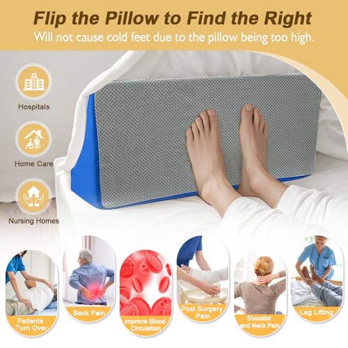 Blanket Lifter for Feet-Sheet Lifters for Foot of Bed Blanket Elevation Wedge Foot Cradle Tent Sleep Support Raiser Supplies Foam Block Toes Pain Leg Knee Ankle Post Surgery Recovery Bule