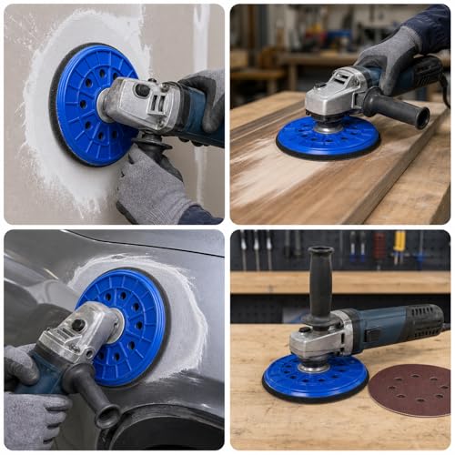 1 Piece Sanding Disc, 215 mm Diameter, Sanding Disc with M14 Thread, Sanding Plate with 10 Dust Holes, Made of Durable Polypropylene, for Wall and Ceiling Sanding in Construction