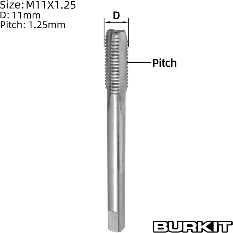[Australia - AusPower] - Burkit M11 X 1.25 Thread Tap Right Hand, HSS M11 x 1.25 Straight Fluted Machine Tap 