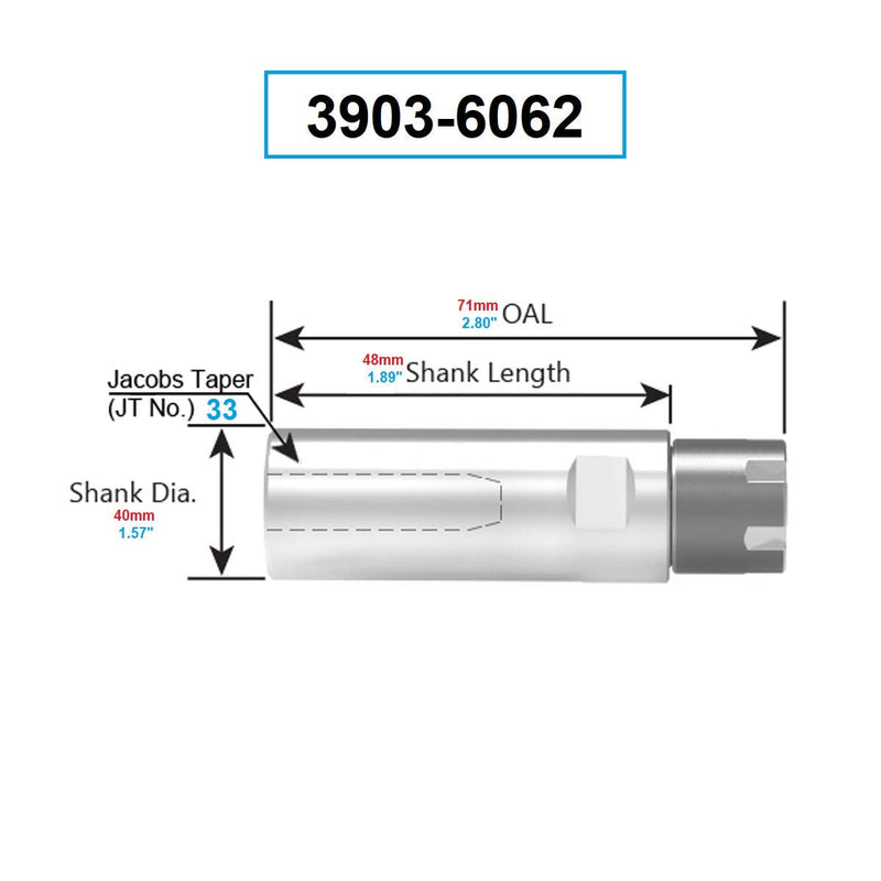 [Australia - AusPower] - HHIP 3903-6062 ER32 Collet and Drill Chuck with JT33 Sleeve 