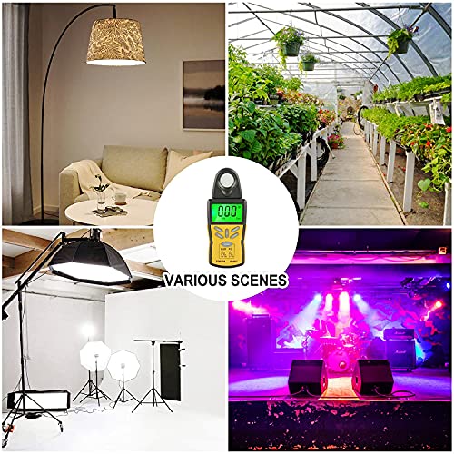BTMETER BT-881C digital illuminance light meter in yellow with lumen and FC photometer display