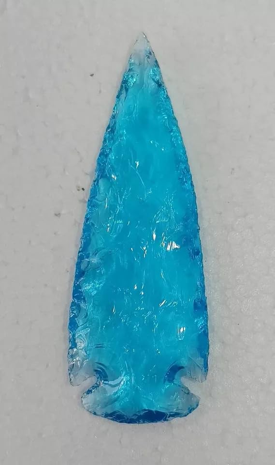 Aqua Obsidian Spearhead Large Arrowhead Crystal for Healing & Jewelry Size - 3 Inch
