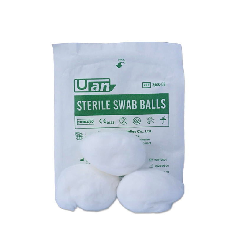 [Australia - AusPower] - Cotton Balls Sterile – Gentle and 100% Pure Cotton, Ideal for Makeup and Sensitive Skin, Individually Packaged (120 Count) 