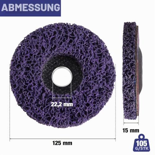 WORKPRO Pack of 6 CSD Discs 125 mm Sanding Discs Set, Cleaning Discs for Angle Grinder for Removing Rust & Paint, Abrasive Angle Grinder Discs for Coarse Cleaning