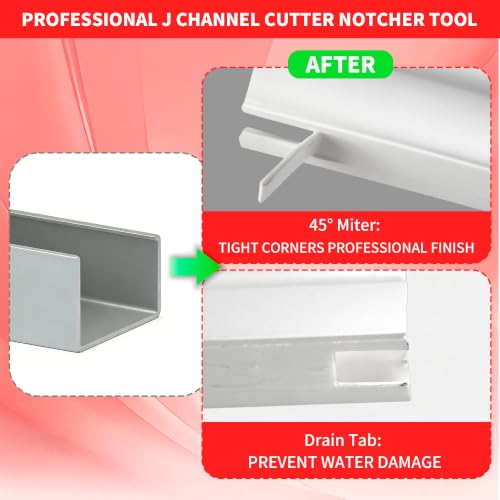 GuanDaooL 3/4-inch J-channel cutter notcher with black and red handle, shown at an angle