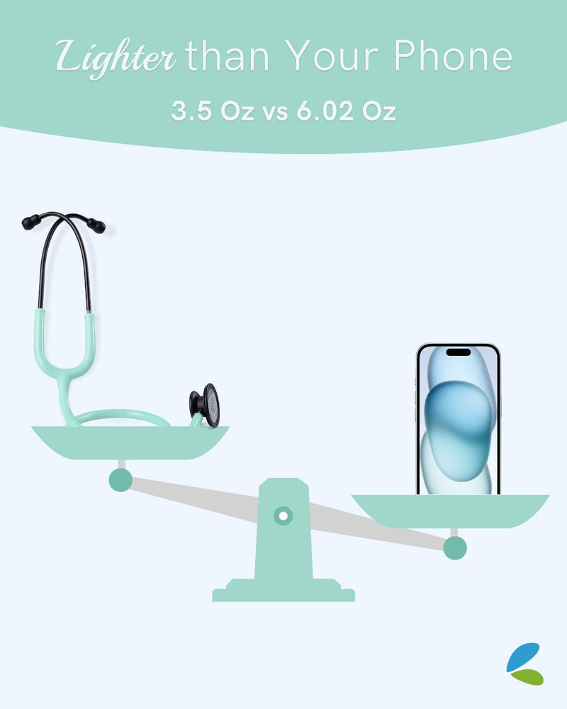 [Australia - AusPower] - FriCARE Lightweight Stethoscope - Stethoscopes for Nurse Medical Nursing Students - Classic Home Health Diagnostic Kit, StethoMedic Essentials, Lifetime Warranty & FSA HSA Eligible (Mint Green) Mint Green 
