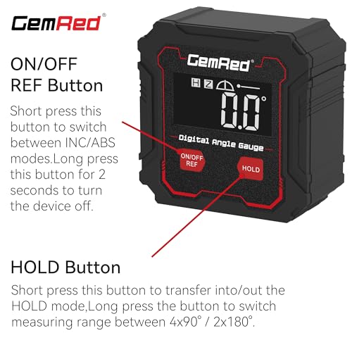 GemRed Digital Angle Gauge DAG-V1 protractor with LCD display for precise angle measurement