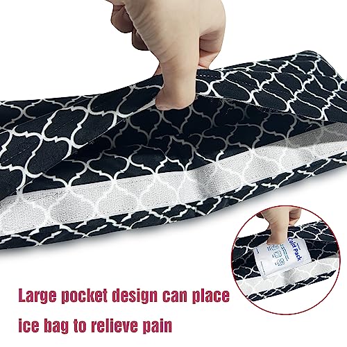 Mastectomy Pillow,Post Heart Surgery Seatbelt Pillow,hysterectomy recovery,c section Recovery,Insert Icebags Pockets chemo port pillow,Pacemaker Seatbelt Protection,Great Breast Cancer Gifts for Women Black&white
